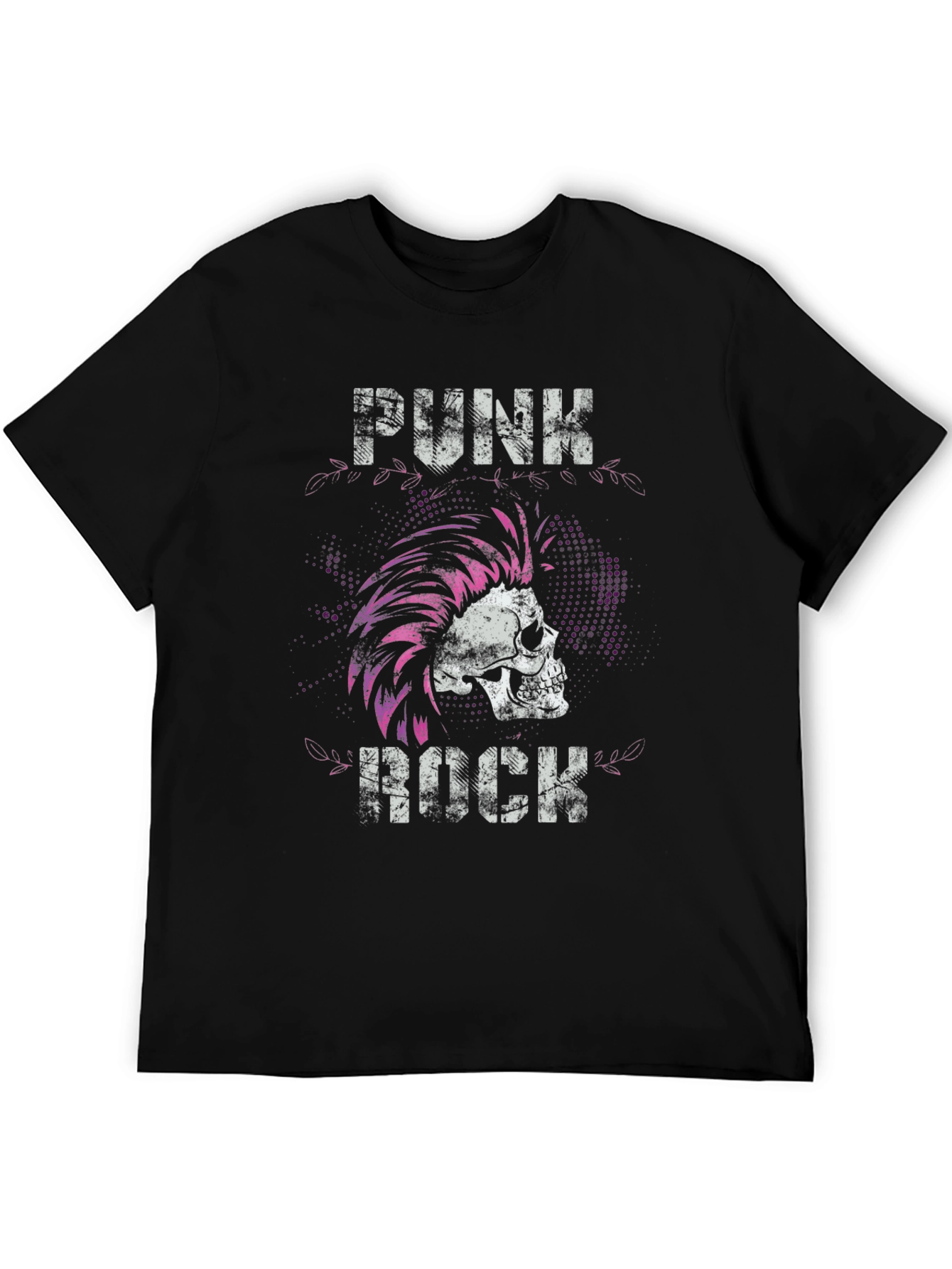 Camiseta Negra Punk Rock Cráneo