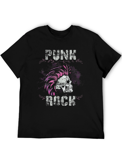 Camiseta Negra Punk Rock Cráneo