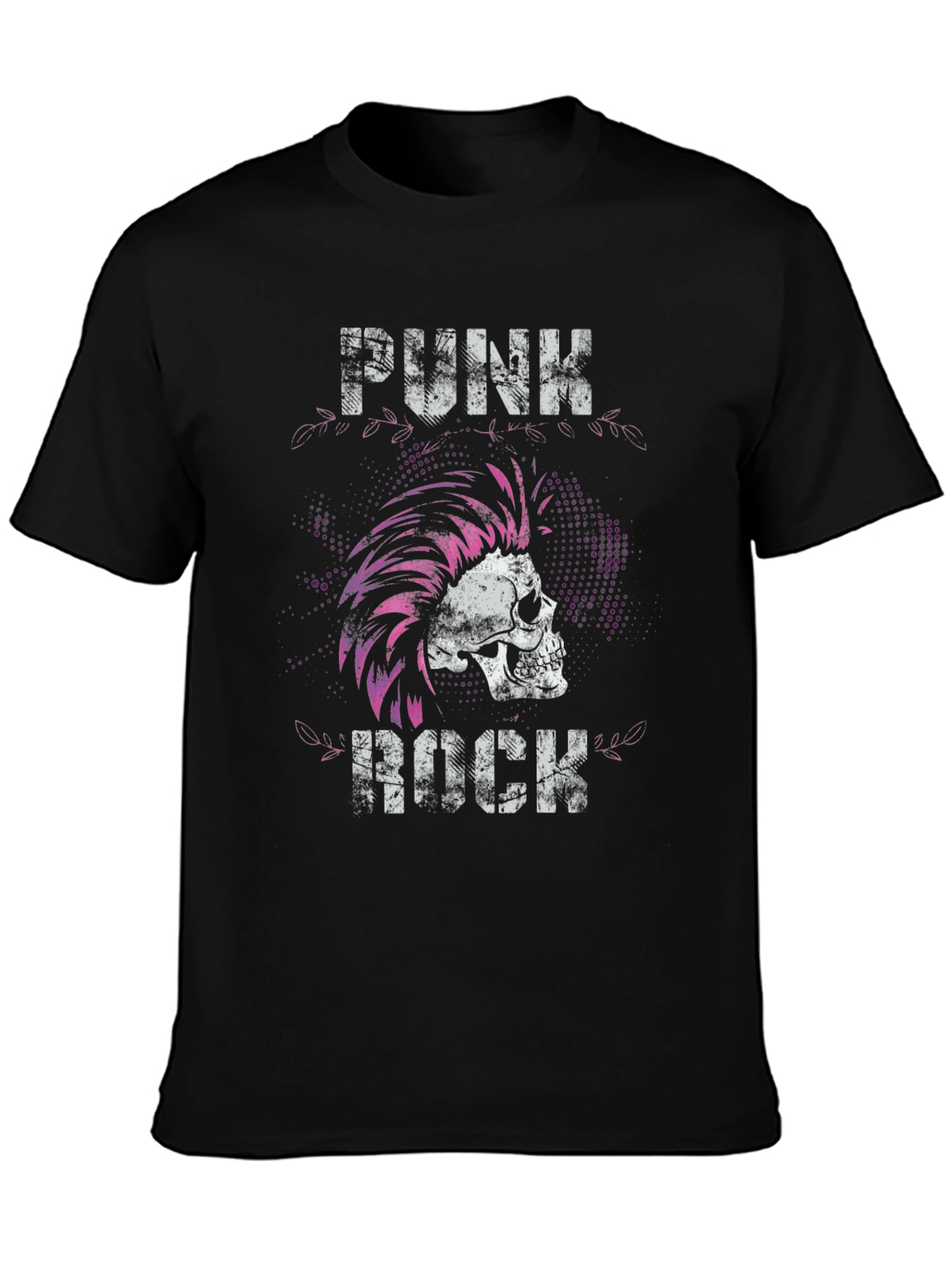 Camiseta Negra Punk Rock Cráneo