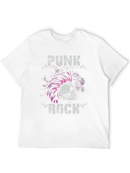 Camiseta Negra Punk Rock Cráneo