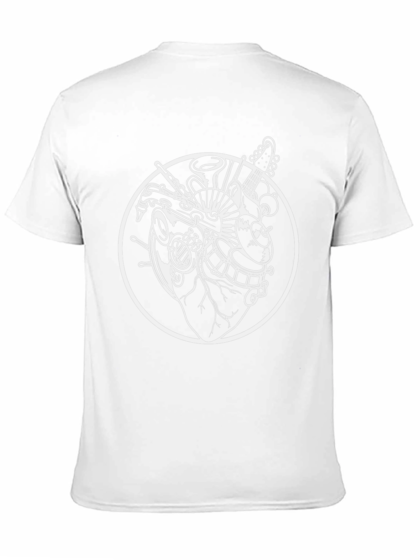 Camiseta Negra Diseño Corazón Musical