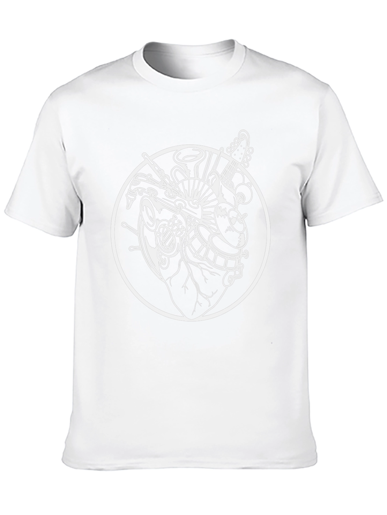 Camiseta Negra Diseño Corazón Musical