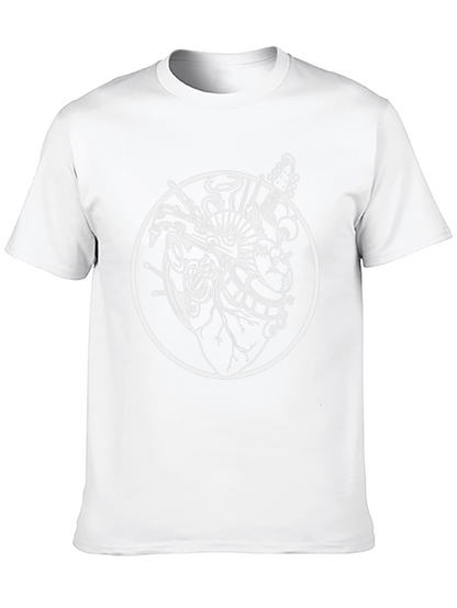 Camiseta Negra Diseño Corazón Musical