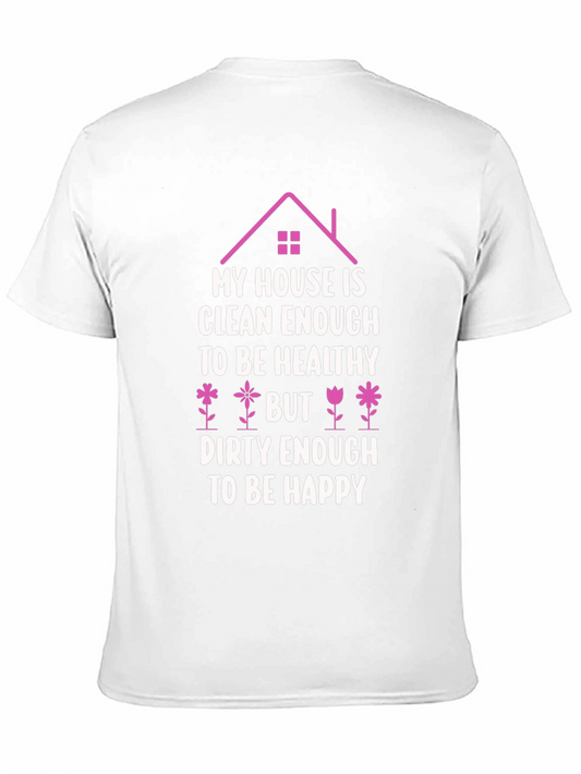 Camiseta Negra: Casa Limpia Vida Feliz