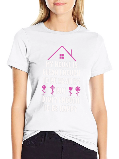 Camiseta Negra: Casa Limpia Vida Feliz