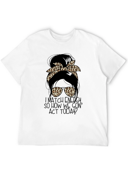 Camiseta Negra con Diseño de Moño Leopardado