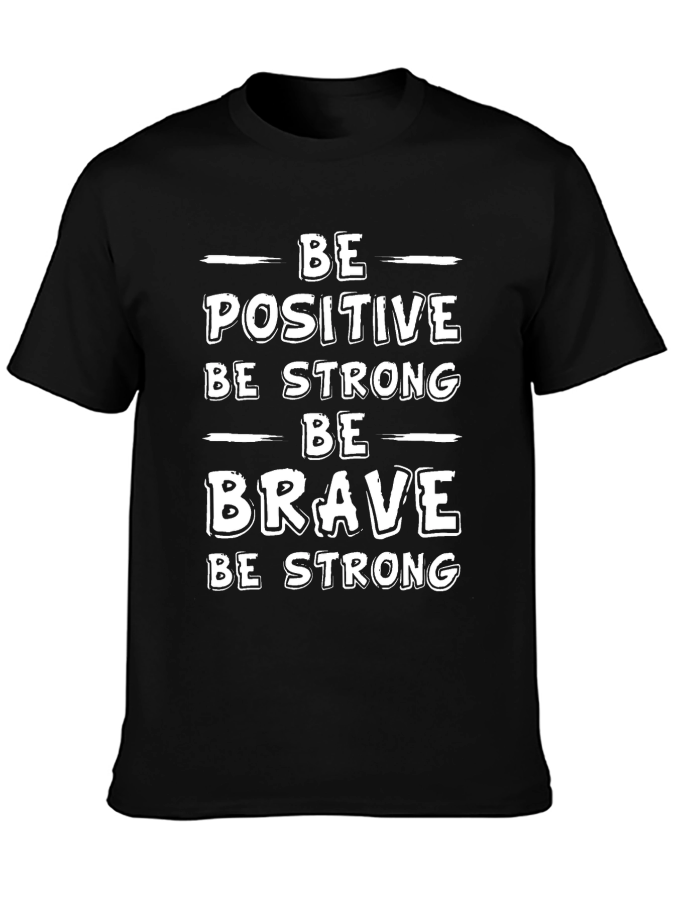 Camiseta Negra Motivacional - Sé Positivo Fuerte y Valiente
