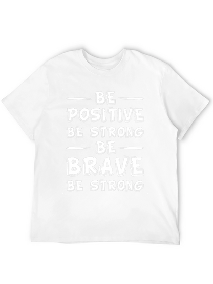 Camiseta Negra Motivacional - Sé Positivo Fuerte y Valiente