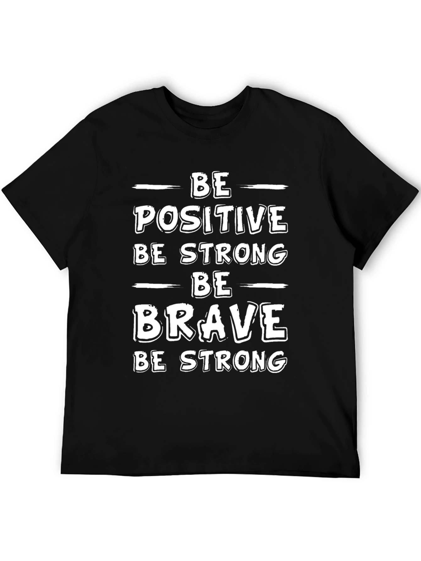 Camiseta Negra Motivacional - Sé Positivo Fuerte y Valiente