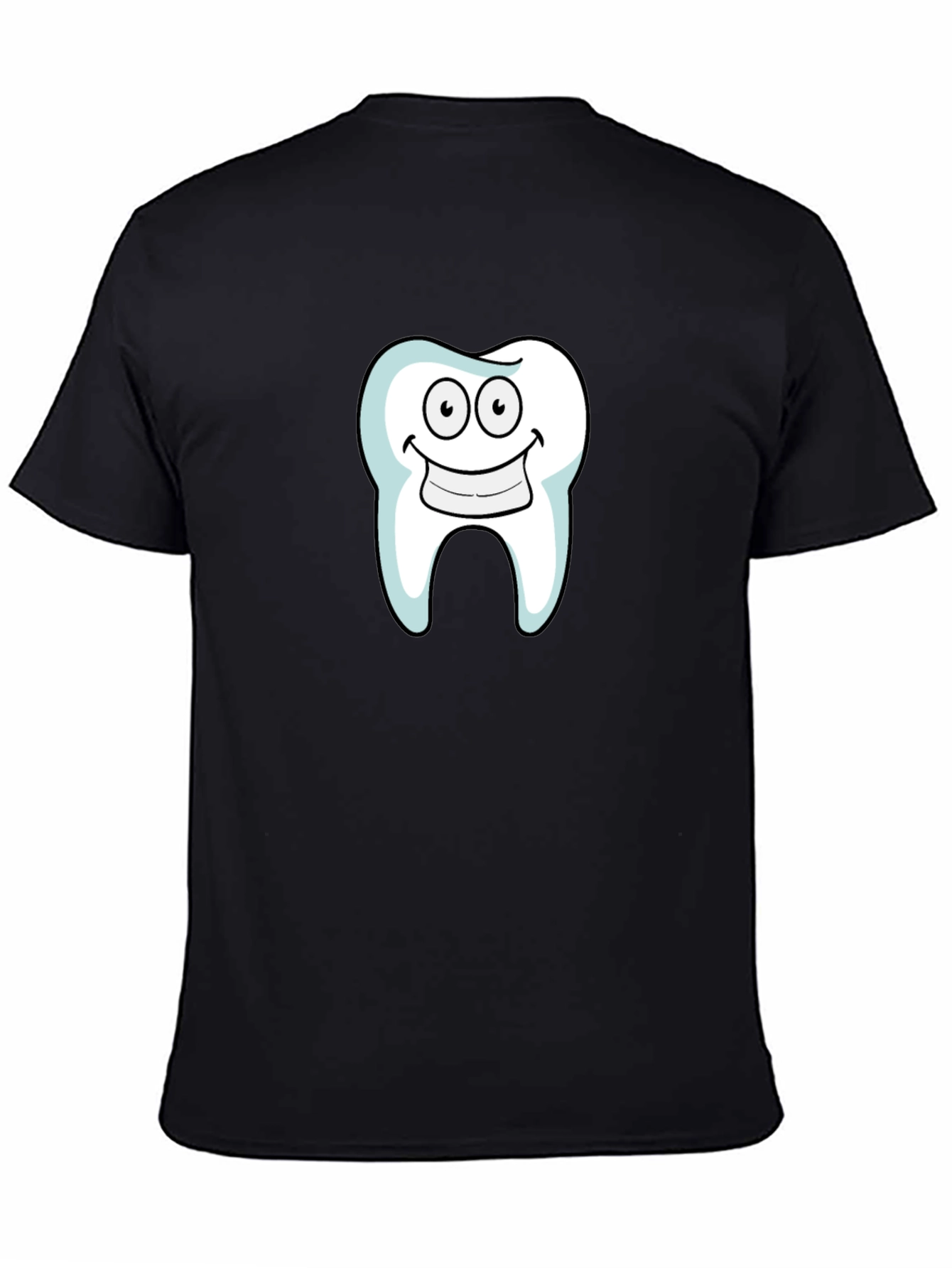 Camiseta Negra con Diseño de Diente Sonriente
