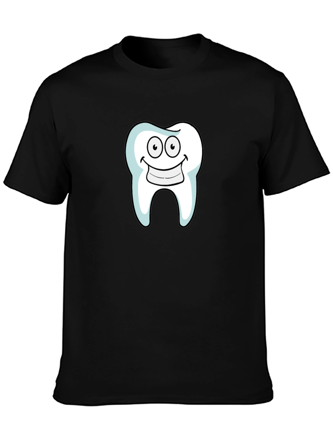 Camiseta Negra con Diseño de Diente Sonriente