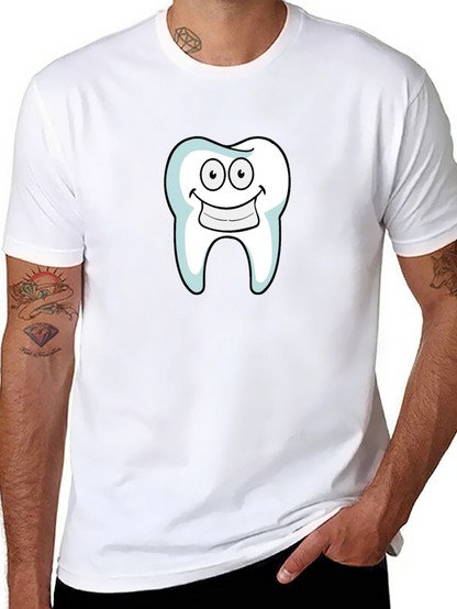 Camiseta Negra con Diseño de Diente Sonriente