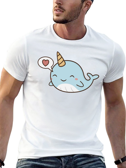 Camiseta Negra con Narval Kawaii