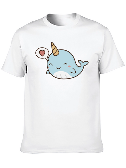 Camiseta Negra con Narval Kawaii