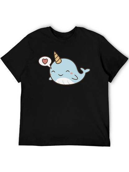 Camiseta Negra con Narval Kawaii