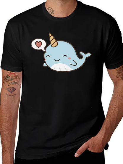 Camiseta Negra con Narval Kawaii