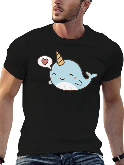 Camiseta Negra con Narval Kawaii