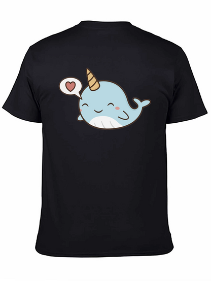 Camiseta Negra con Narval Kawaii