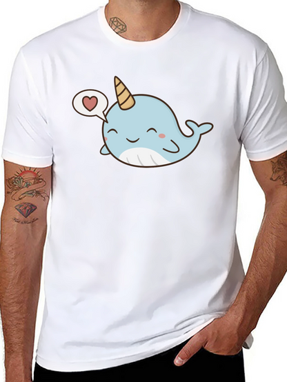 Camiseta Negra con Narval Kawaii