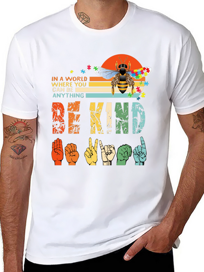 Camiseta Be Kind Lenguaje de Señas y Abeja Autismo
