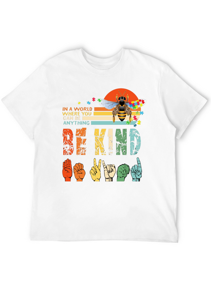 Camiseta Be Kind Lenguaje de Señas y Abeja Autismo