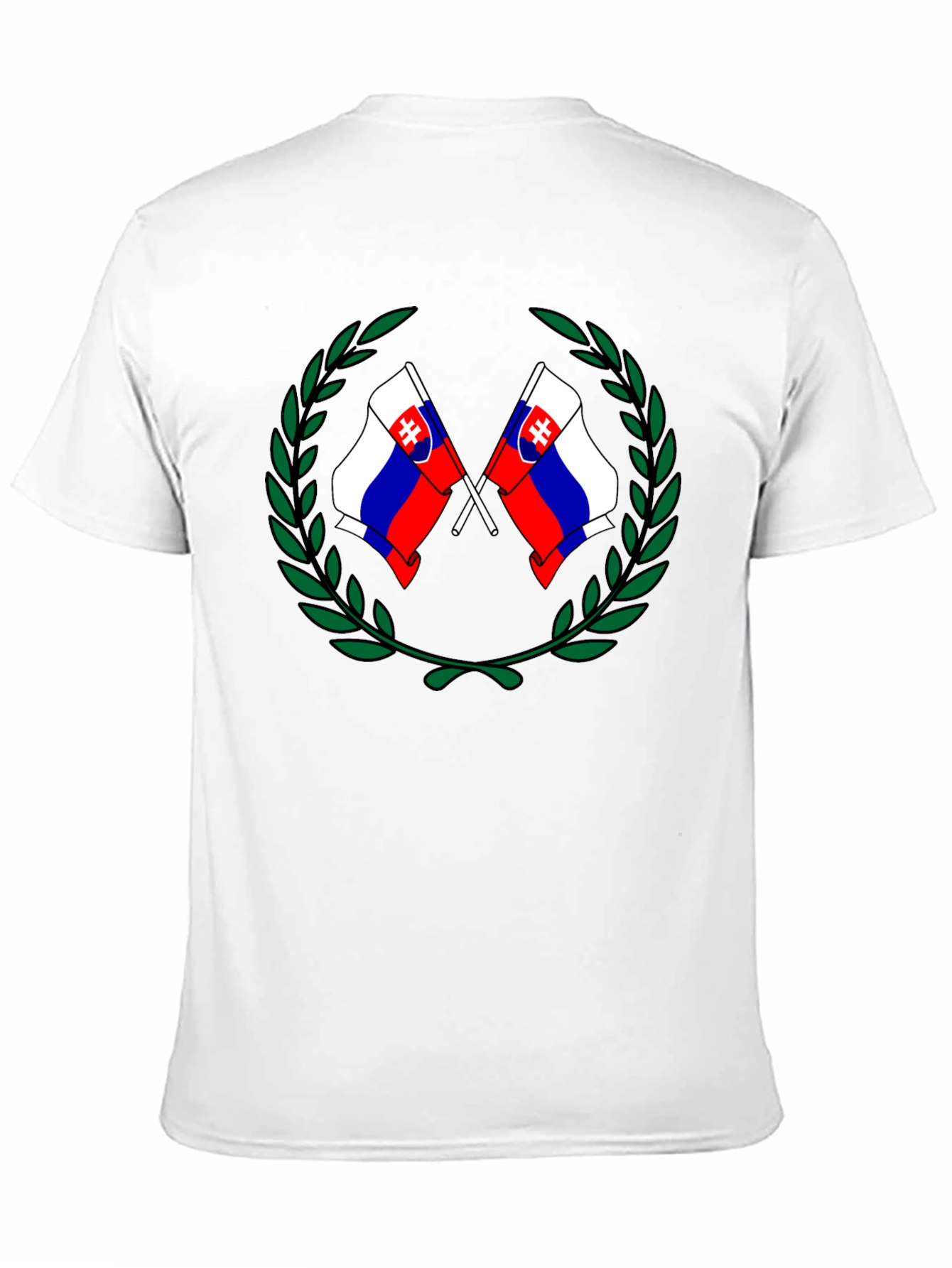 Camiseta Negra con Diseño de Banderas Eslovacas