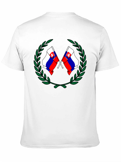 Camiseta Negra con Diseño de Banderas Eslovacas
