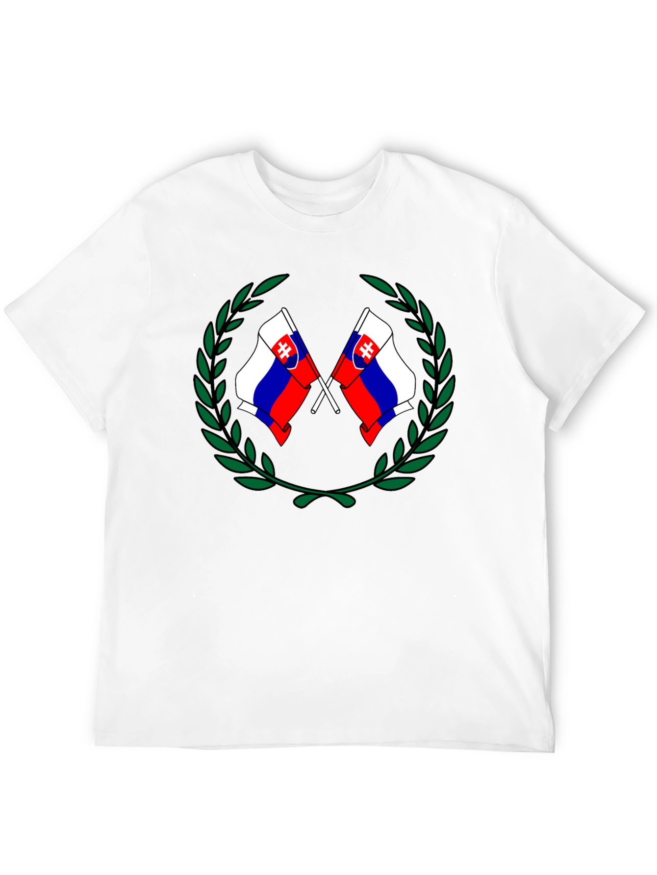 Camiseta Negra con Diseño de Banderas Eslovacas