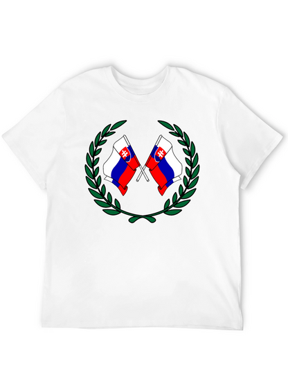 Camiseta Negra con Diseño de Banderas Eslovacas