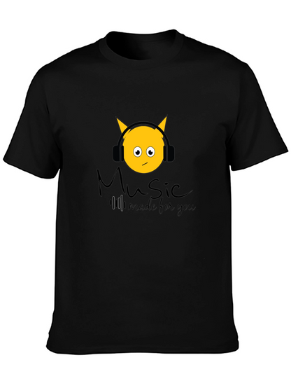 Camiseta Negra con Diseño Music Made for You