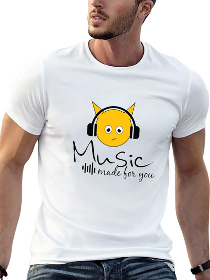 Camiseta Negra con Diseño Music Made for You