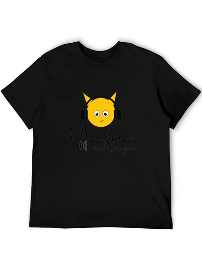 Camiseta Negra con Diseño Music Made for You