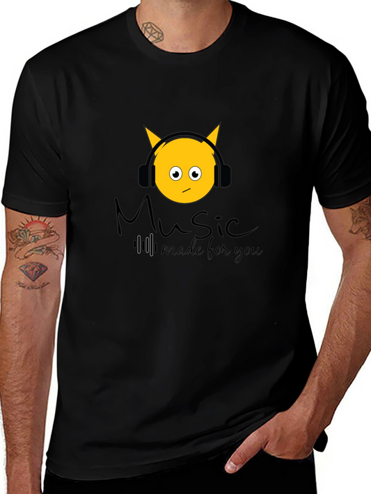 Camiseta Negra con Diseño Music Made for You