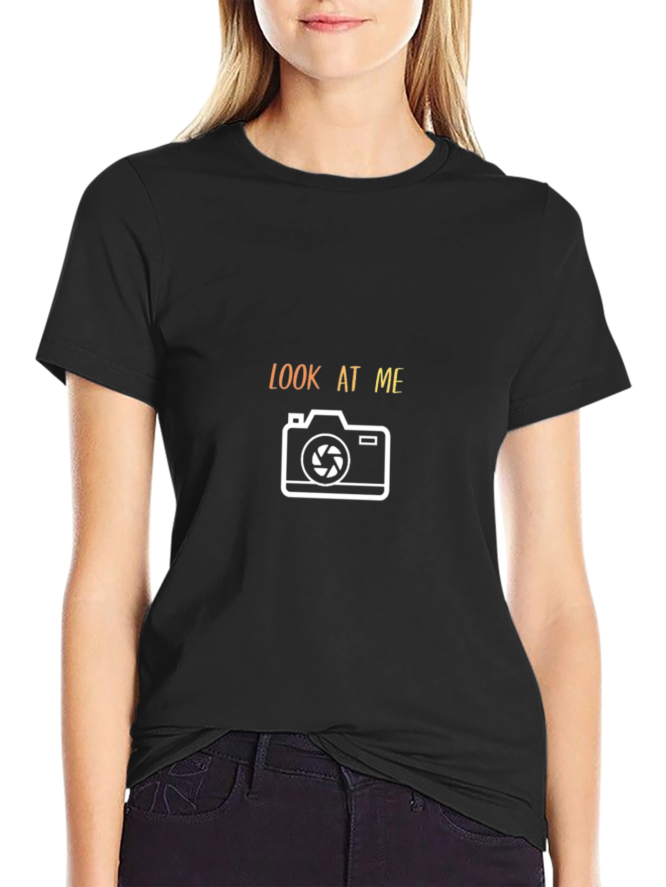 Camiseta Negra Hombre - Diseño Look At Me Fotografía