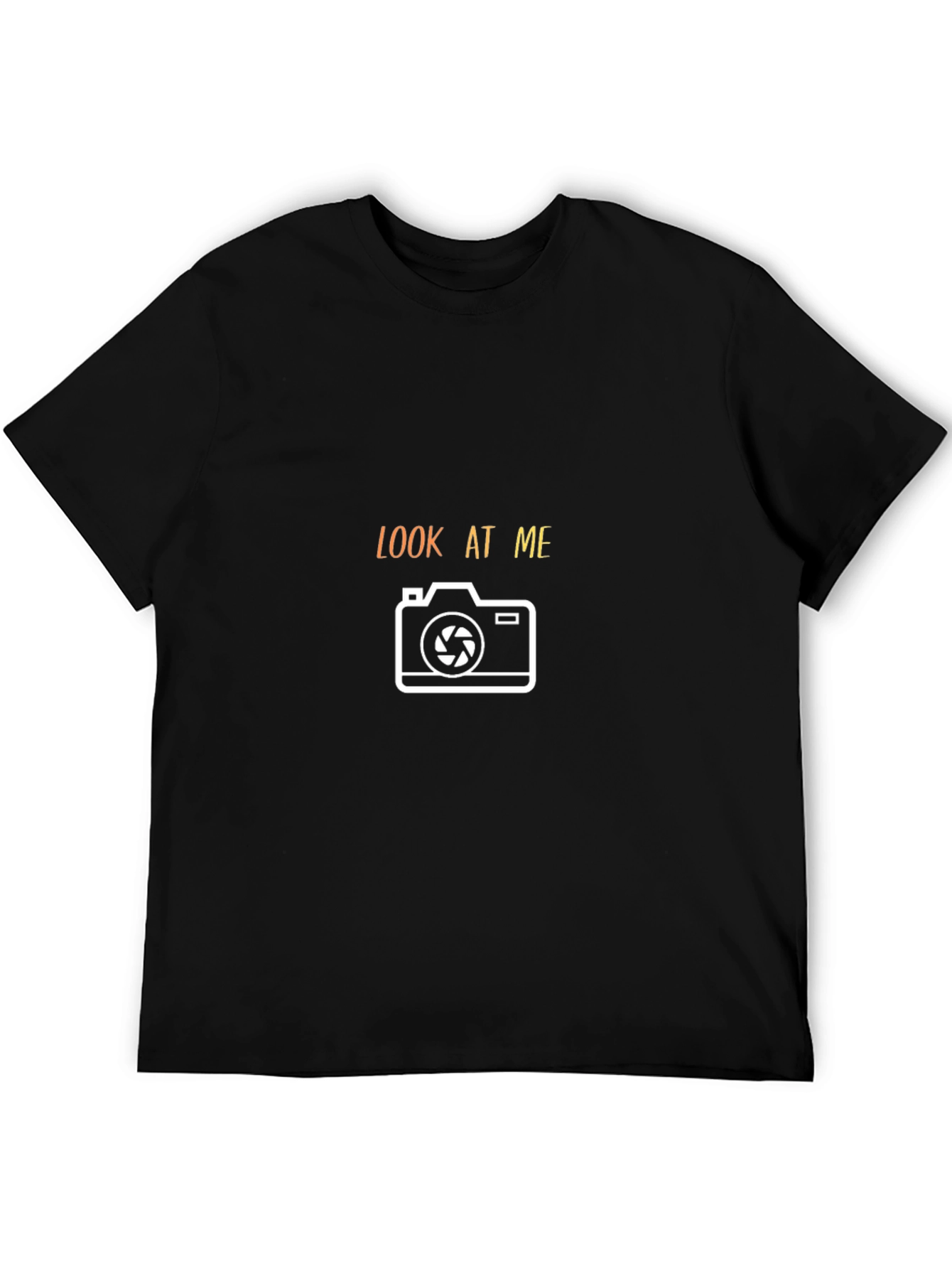 Camiseta Negra Hombre - Diseño Look At Me Fotografía