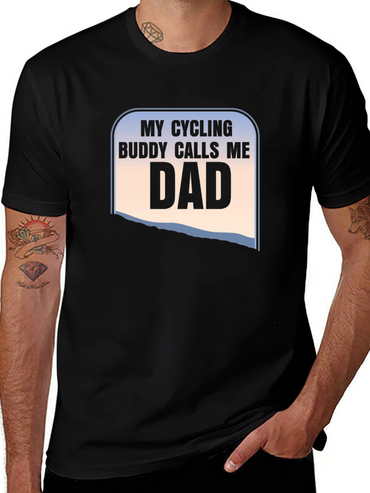 Camiseta Negra: Mi Compañero Ciclista Me Llama Papá