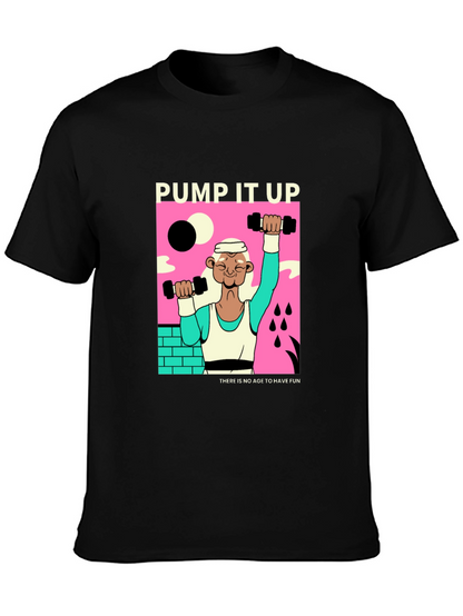 Camiseta Negra Pump It Up Diseño Retro