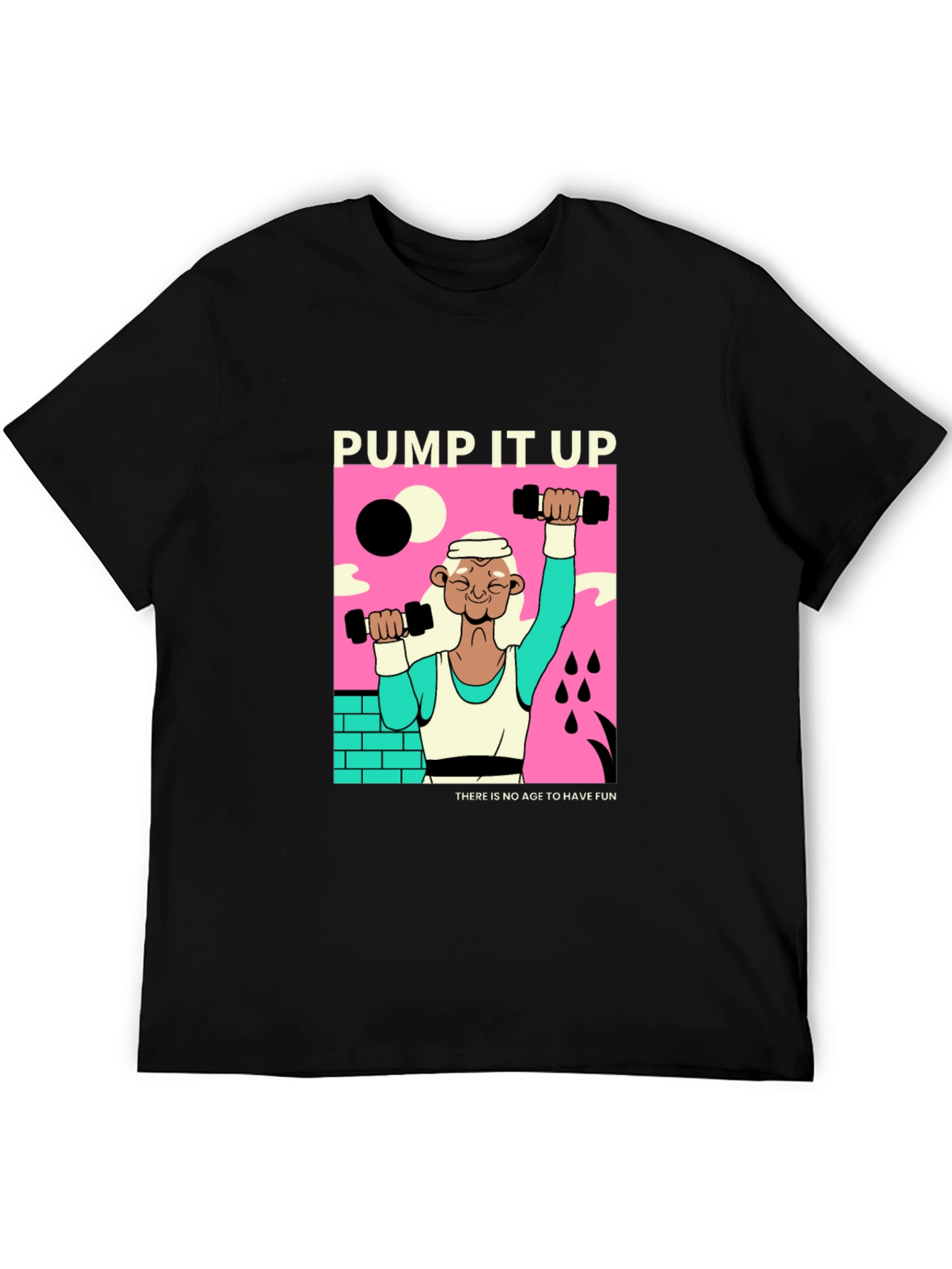 Camiseta Negra Pump It Up Diseño Retro