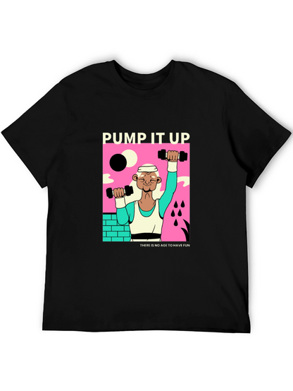 Camiseta Negra Pump It Up Diseño Retro