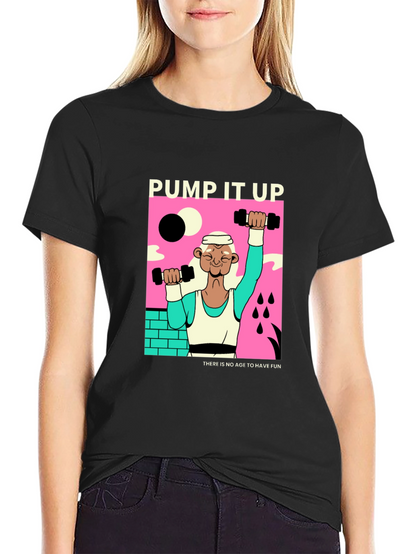 Camiseta Negra Pump It Up Diseño Retro