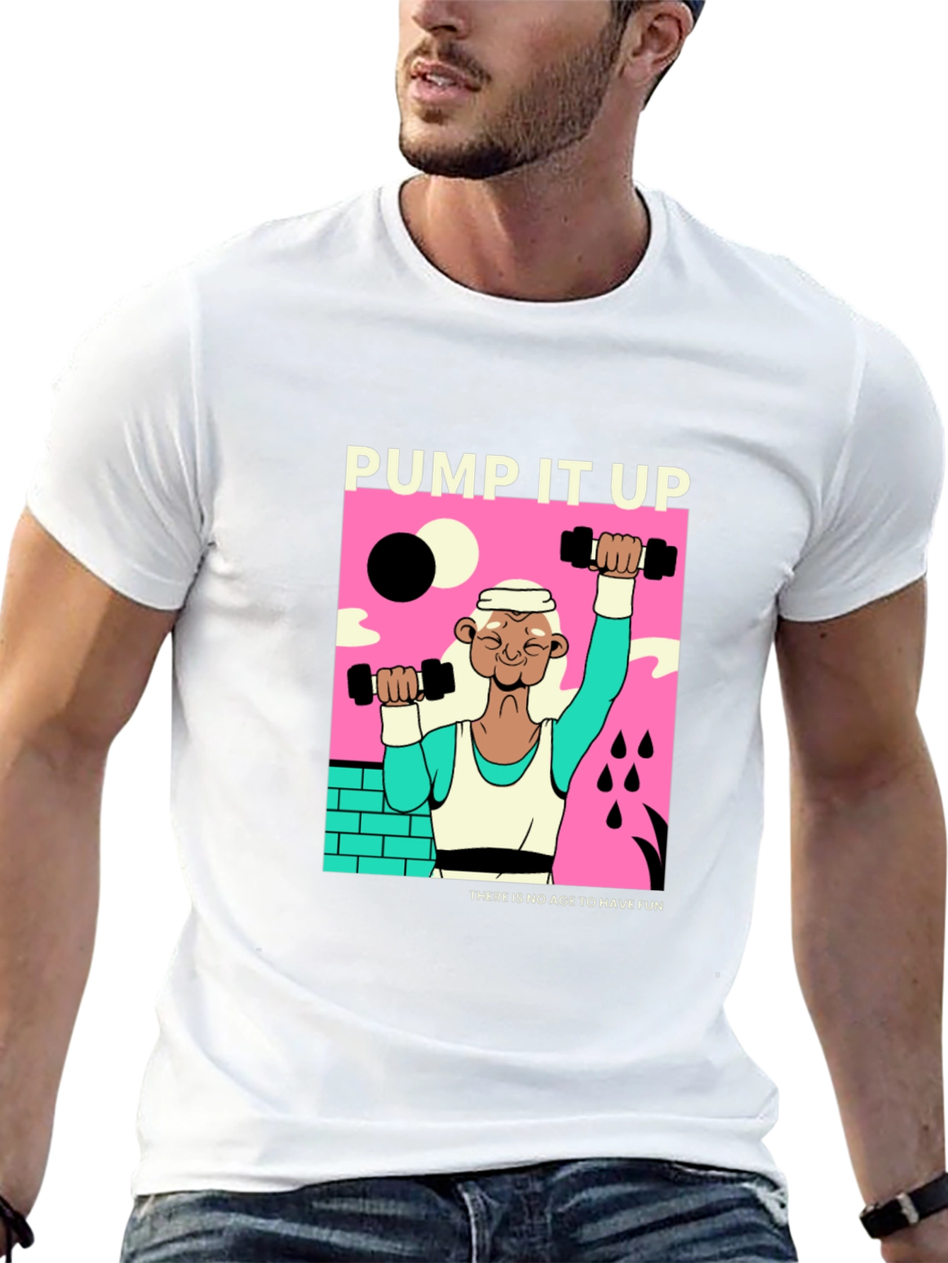 Camiseta Negra Pump It Up Diseño Retro