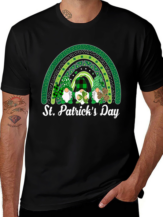 Camiseta Día de San Patricio con Gnomos y Arcoíris