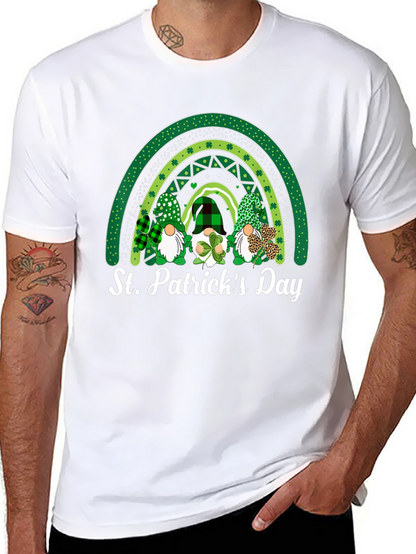 Camiseta Día de San Patricio con Gnomos y Arcoíris