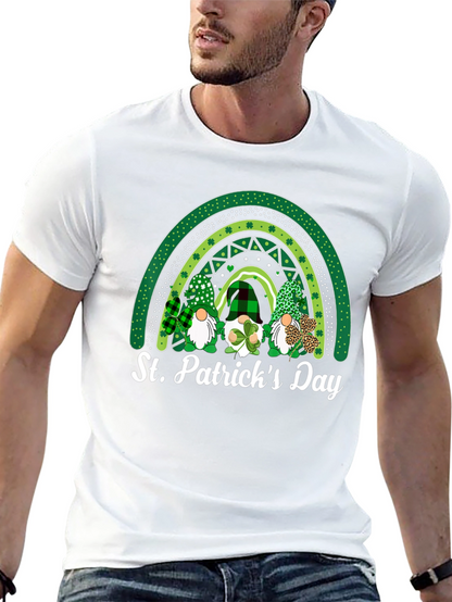 Camiseta Día de San Patricio con Gnomos y Arcoíris