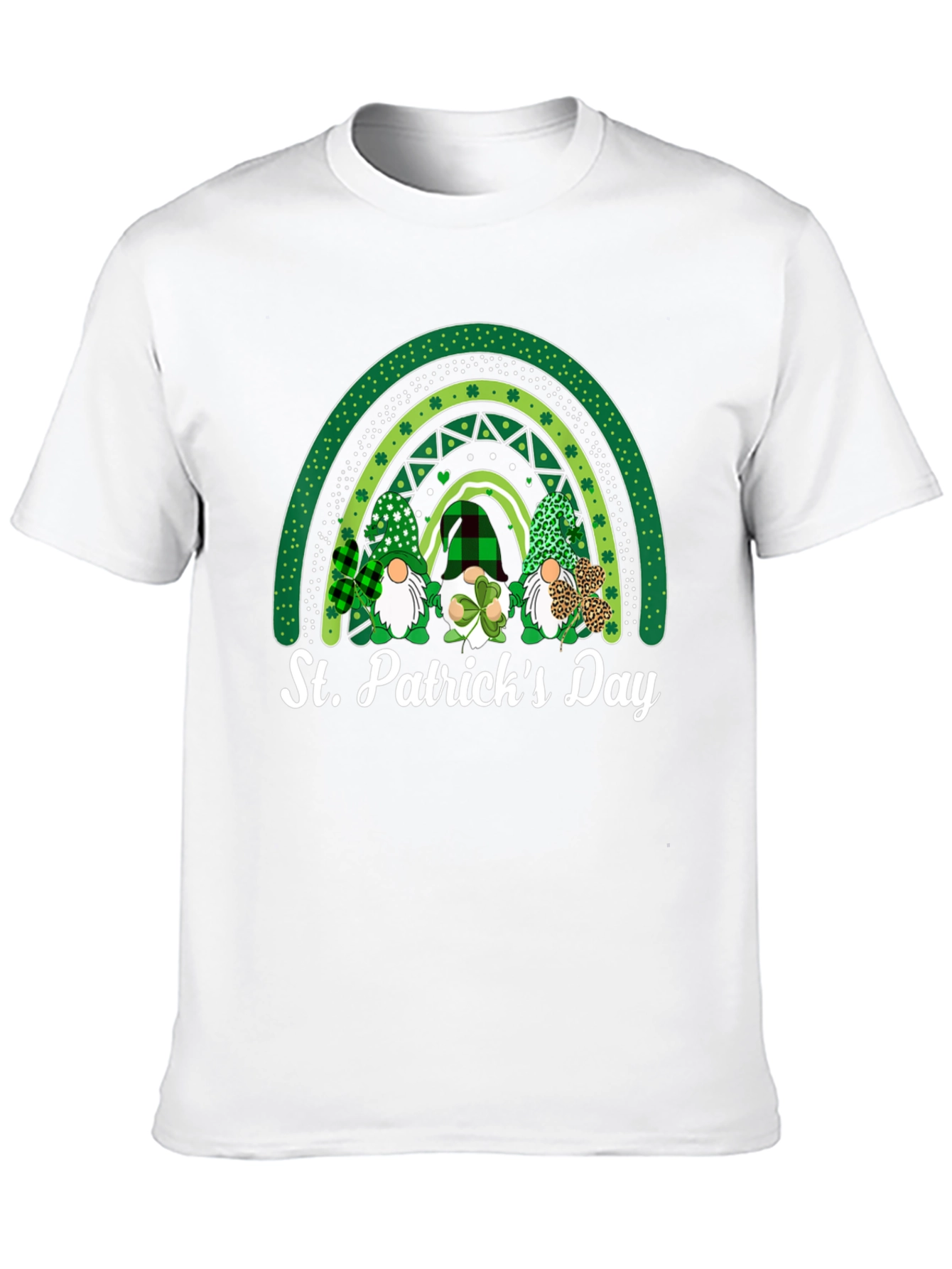 Camiseta Día de San Patricio con Gnomos y Arcoíris