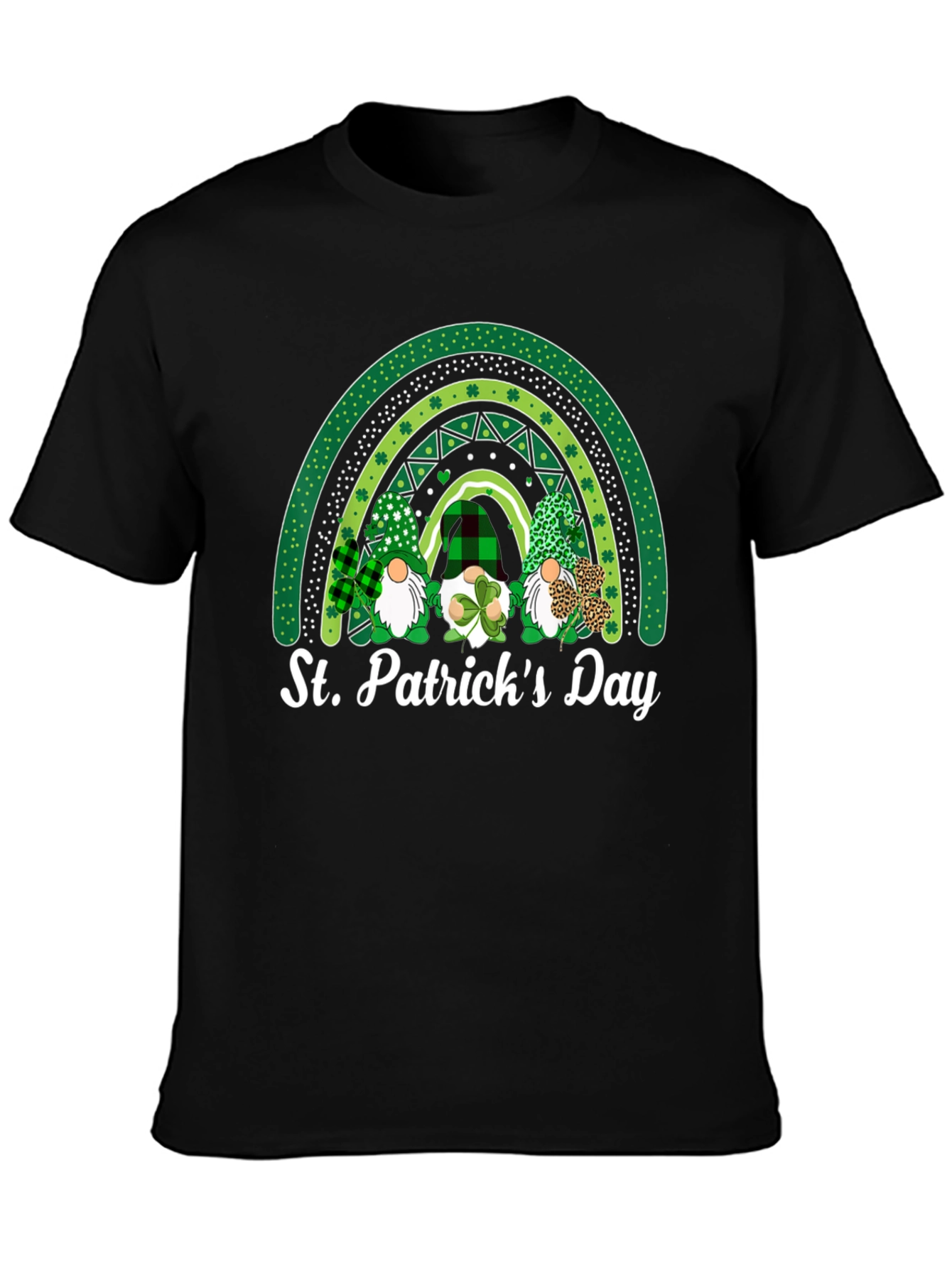 Camiseta Día de San Patricio con Gnomos y Arcoíris