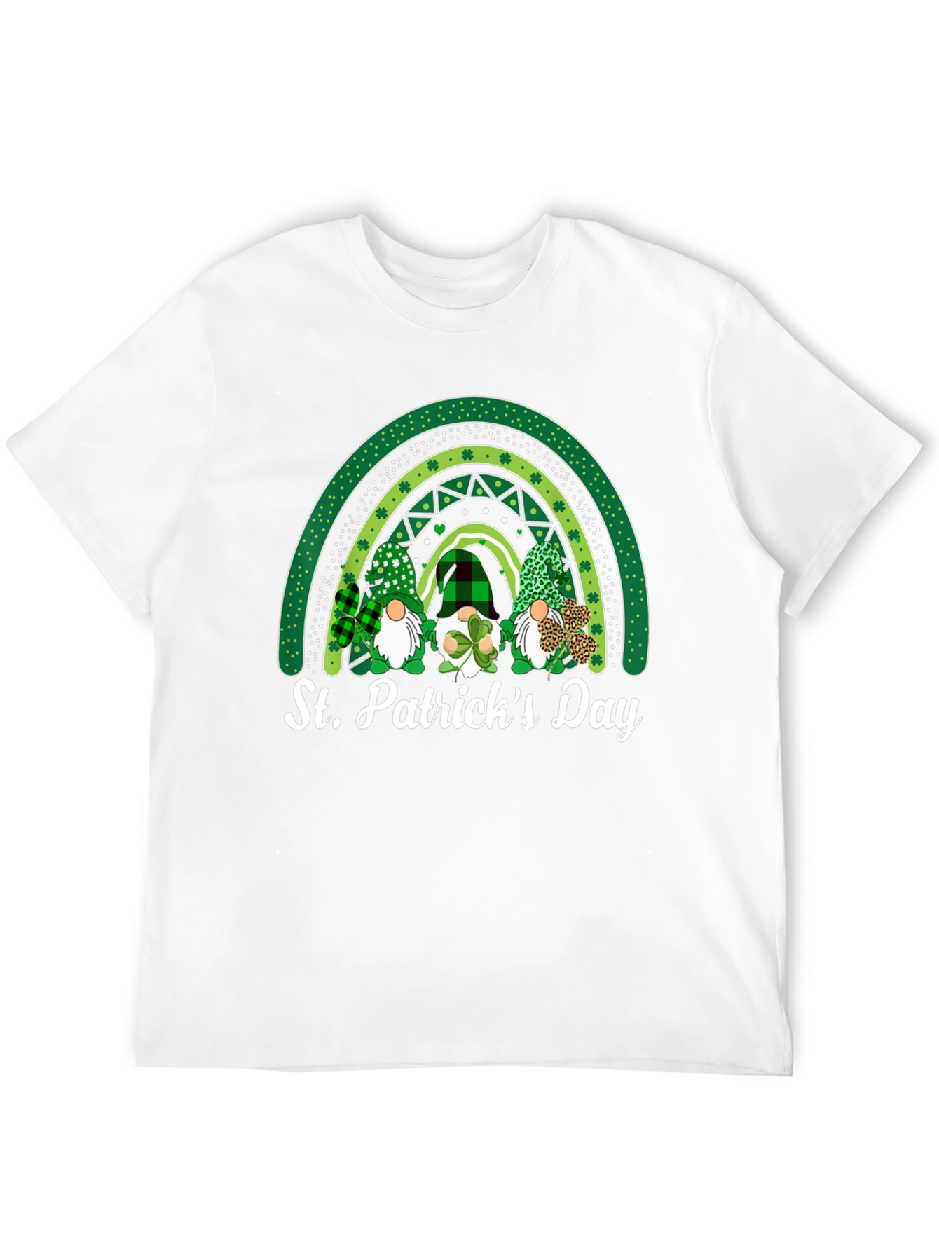Camiseta Día de San Patricio con Gnomos y Arcoíris
