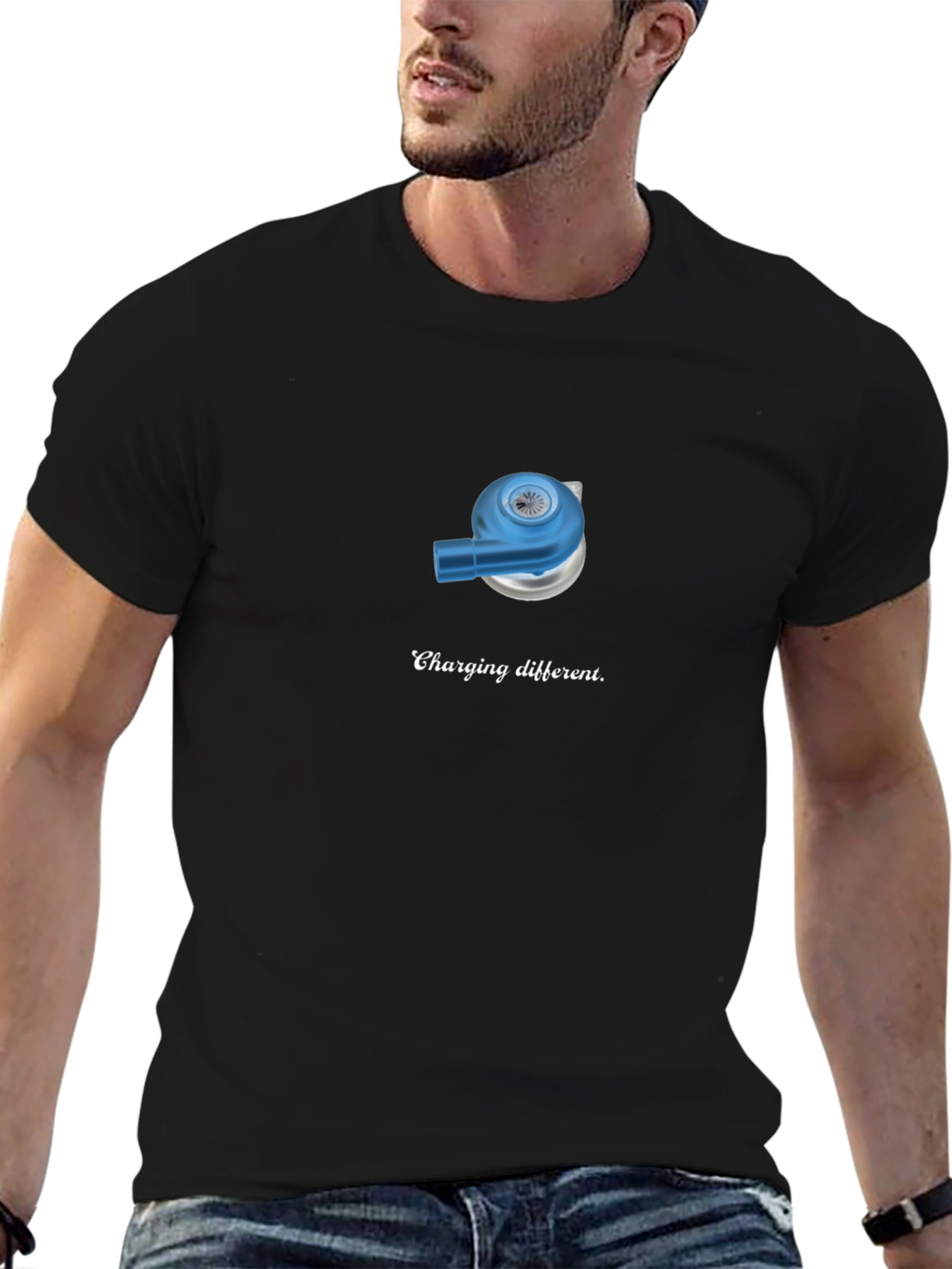 Camiseta Negra con Diseño Divertido de Carga