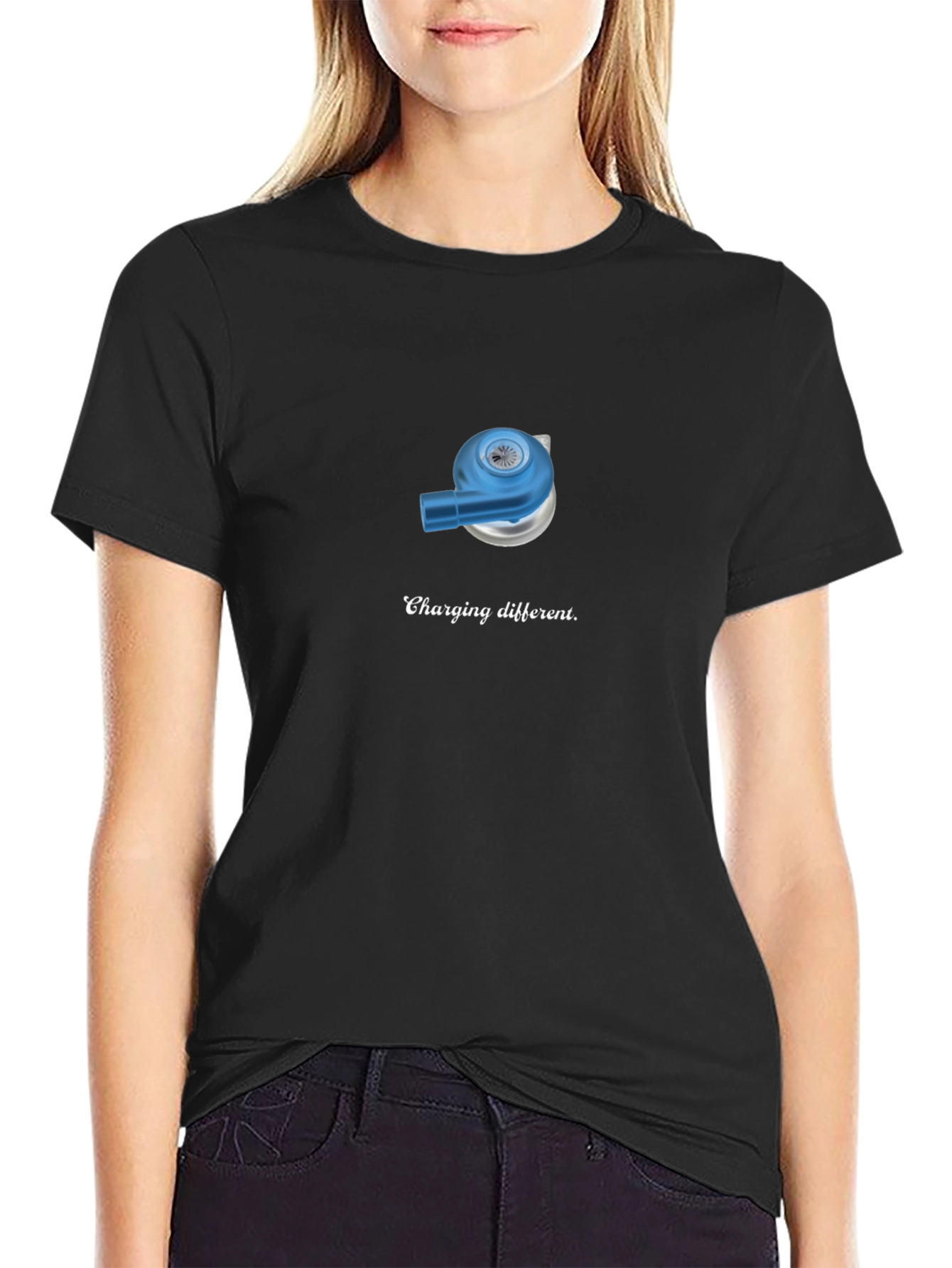 Camiseta Negra con Diseño Divertido de Carga