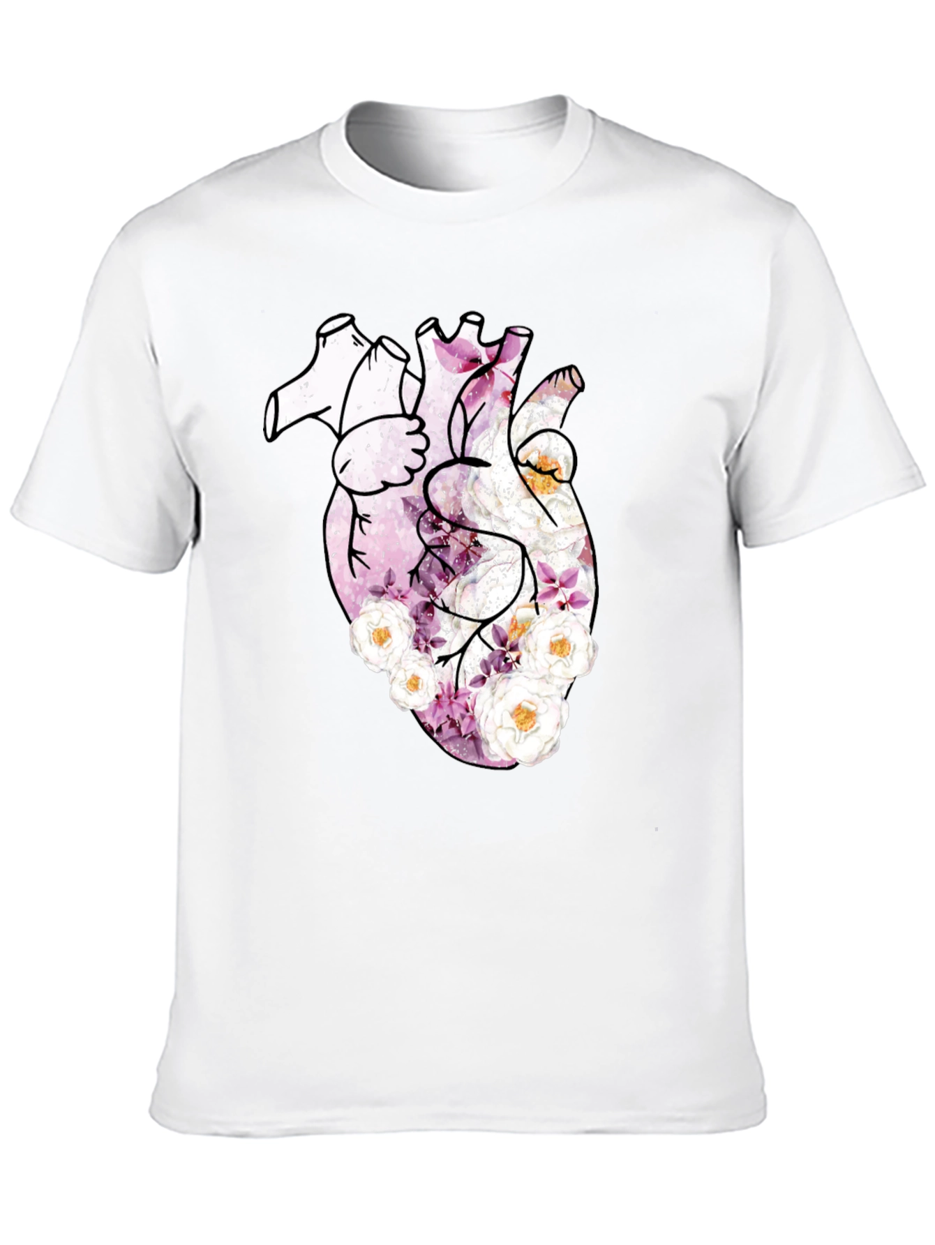 Camiseta Negra con Corazón Floral